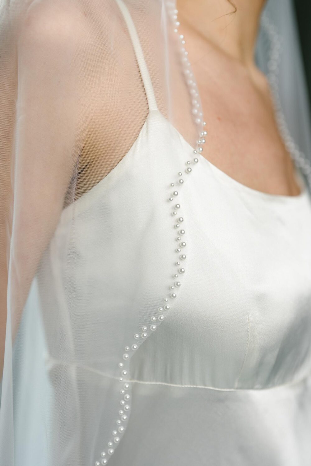 Veil With Сrystal Edge, One Tier Veil, Fingertip Fingertips Veil Crystal Drop Bridal Wedding Sparkle