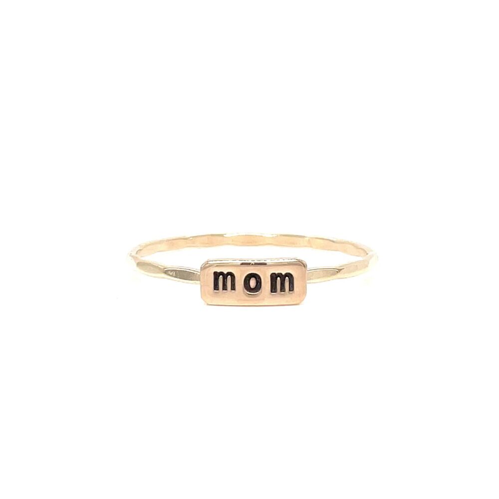 Mom Text Ring - Personalized Mother's Jewelry, Custom Engraved Band, Perfect Gift For Moms, Available in All Sizes