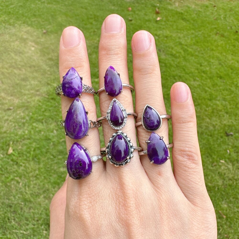 S952 Silver Sugilite Ring, Handmade Ring, Natural Sugilite, Sugilite Ring, Gift For Her, Gift Mom, Mother's Day Gift, Handmade Gift
