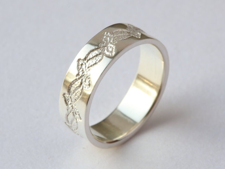 Silver Leaf Wedding Ring, Band, Nature Boho Ring, Boho Jewelry, Ecological Jewelry