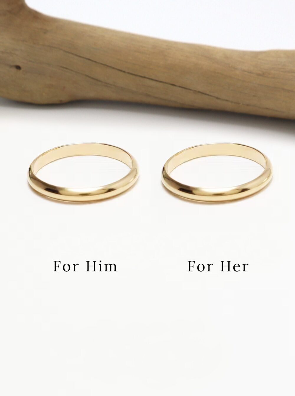 Promise Ring For Couple, Gold Couple Ring, Set, 2.5mm, Matching Dainty Wedding Band Rings, 14K | Eternal Rings