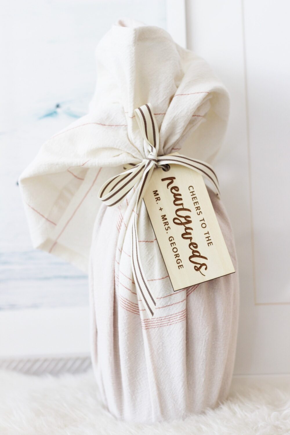 Cheers To The Newlyweds Wine Tag | Unique Wedding Gift Newlywed Keepsake