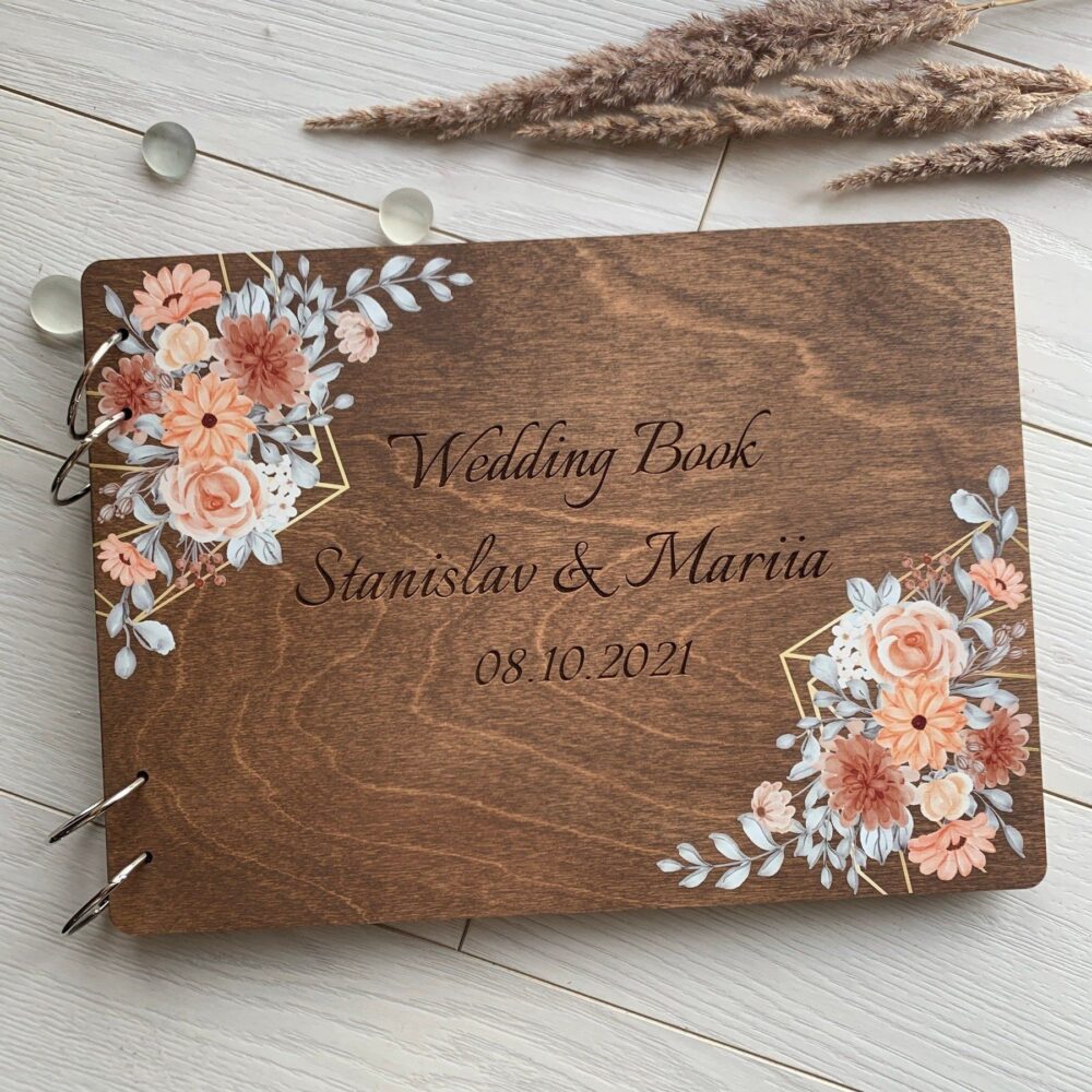 Floral Wedding Guest Book, Boho Wedding, Garden Book, Rustic Journal, Christmas Album