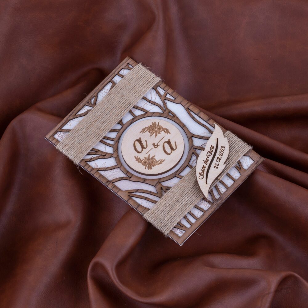 Rustic Wedding Invitation - Invitations Wood Laser Cut Invites