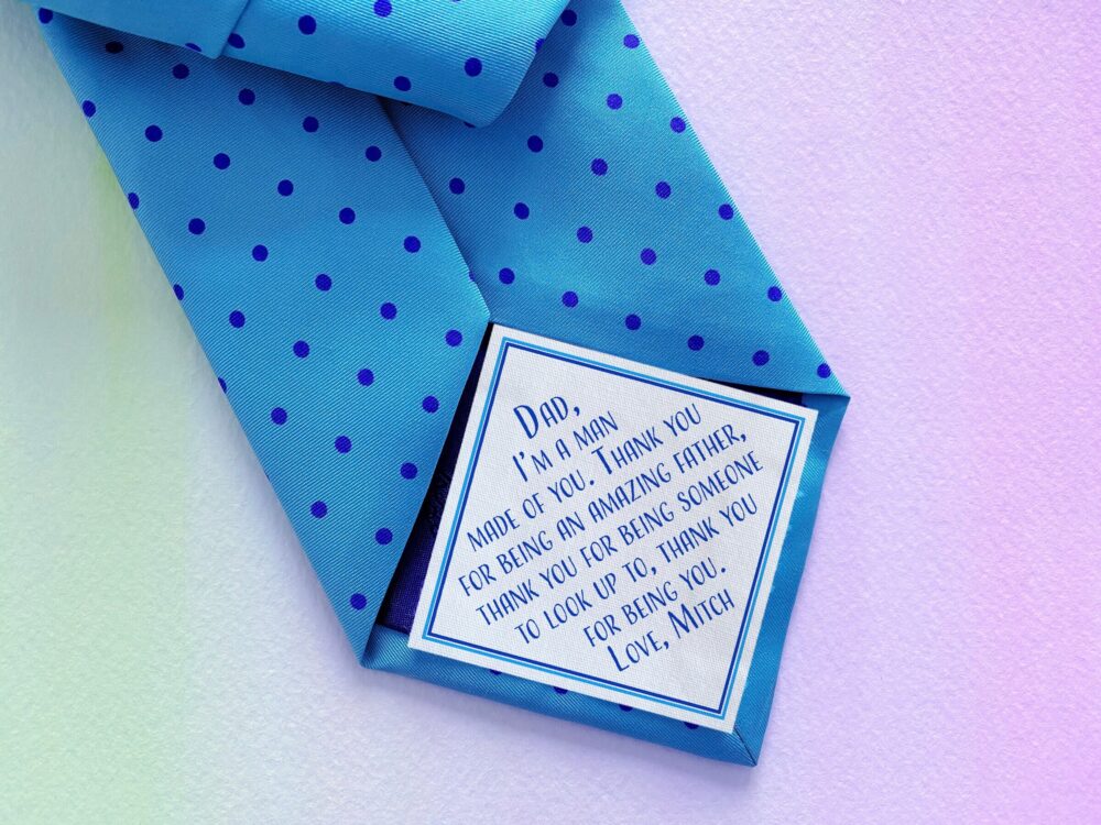 Dad Tie Patch, Wedding Gift Father Of The Groom, Thank You Label, Gifts For Dad, Walking By My Side, Photo Tie