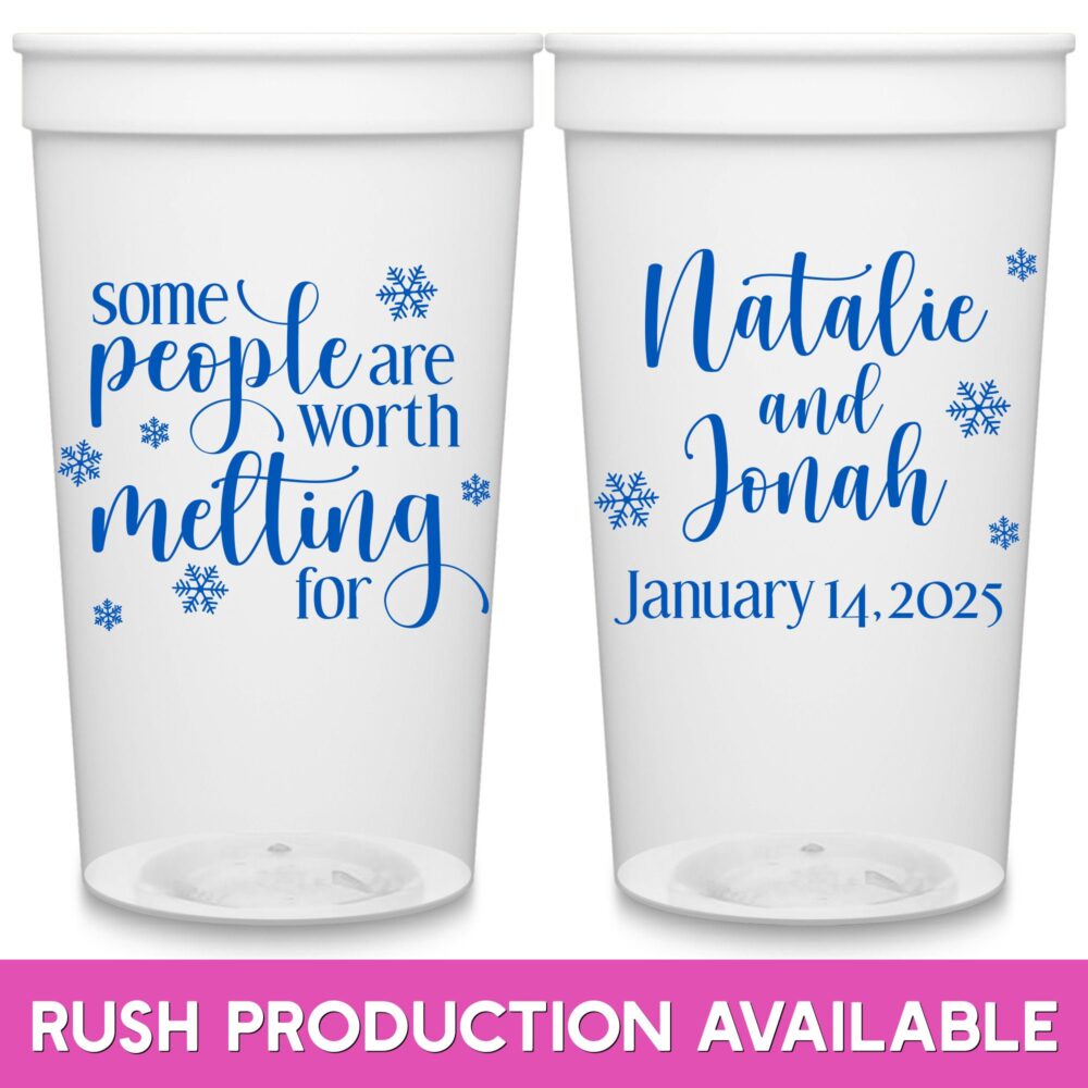Winter Wedding Favors For Guests in Bulk Party Cups Custom Fairytale Gifts Some People Are Worth Melting 1A