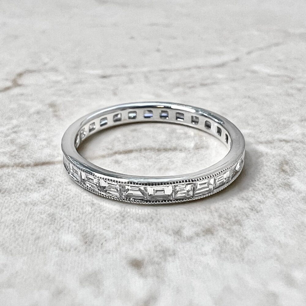 1 Ct Platinum Baguette Diamond Eternity Band Ring - Channel Set Wedding