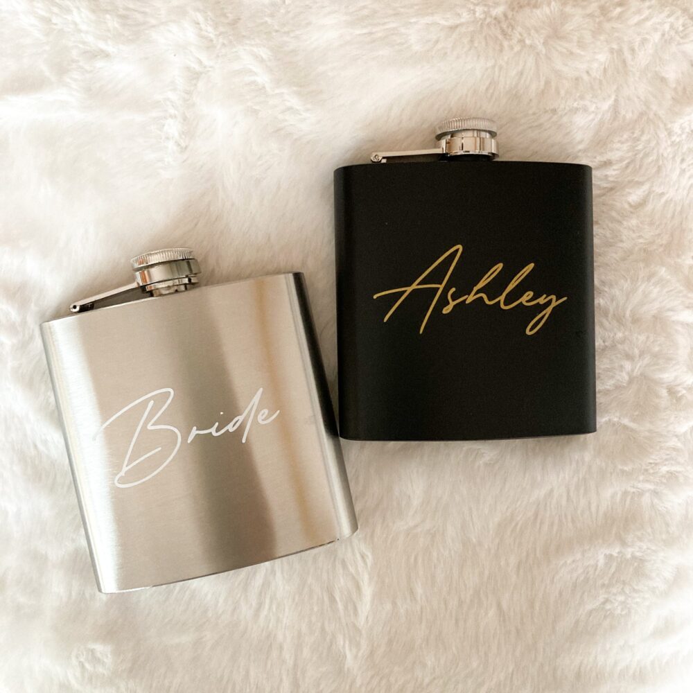 Custom Name Flask, Personalized Bridesmaid Flasks, Bachelorette Party Proposal, Wedding Favor, Stainless Stee;l