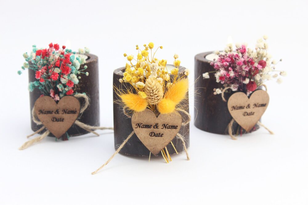 Rustic Wedding Favors, Personalized For Guests Wooden Tealight Candle, Bulk Favors, Custom