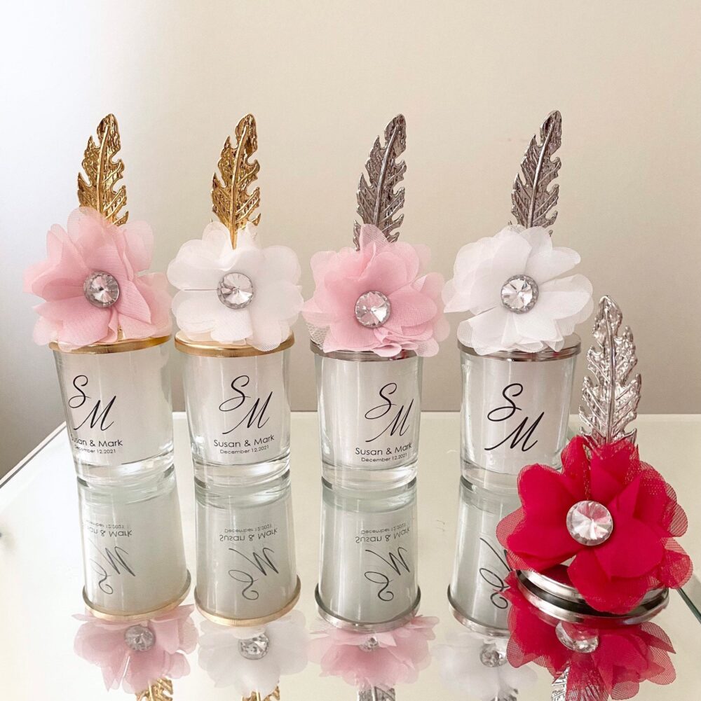 Wedding Favors, Personalized Favors For Guests, Shot Glass Custom Quinceanera Sweet 16, Party Candle