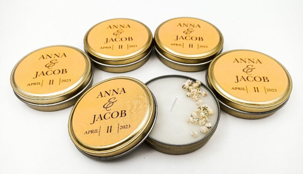 Bulk Wedding Favor, Personalized Mini Vanilla Candle Favors, Favors For Guests in Bulk, Bridal Shower Candles