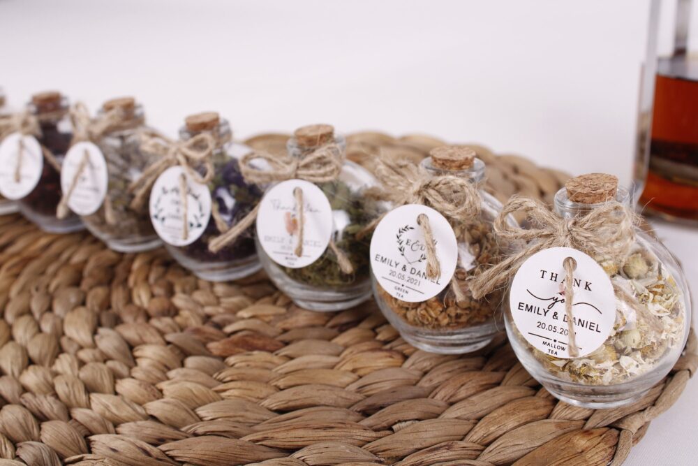 Wedding Tea Favors For Guests, Personalized Bulk Gifts, Rustic Wedding Favor, Loose Leaf Favor, Jars, Unique Gift, Herbal Gifts