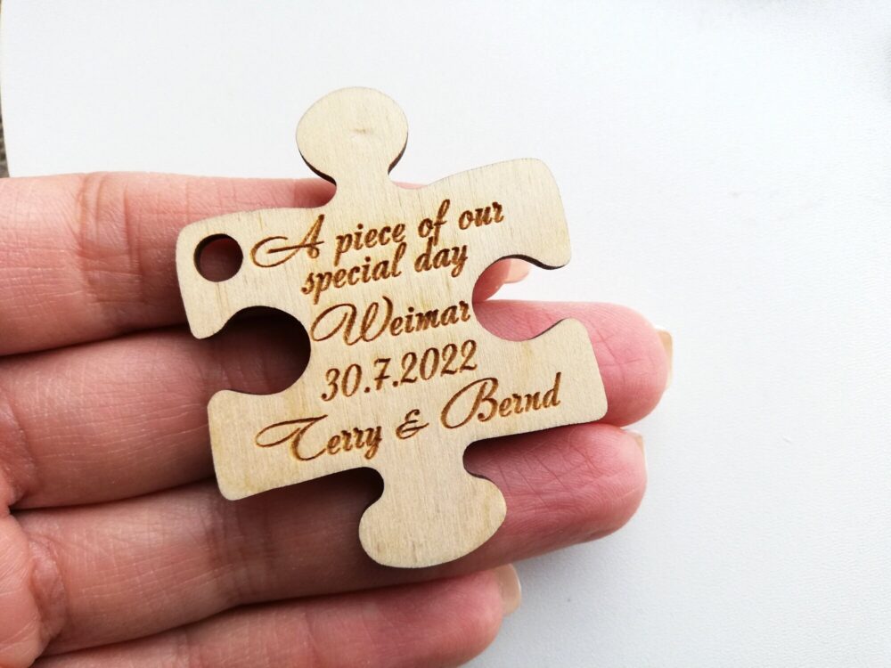 Puzzle Tag, Wooden Puzzle Wedding Favors Box Rustic Wedding Favor, Pieces Decor