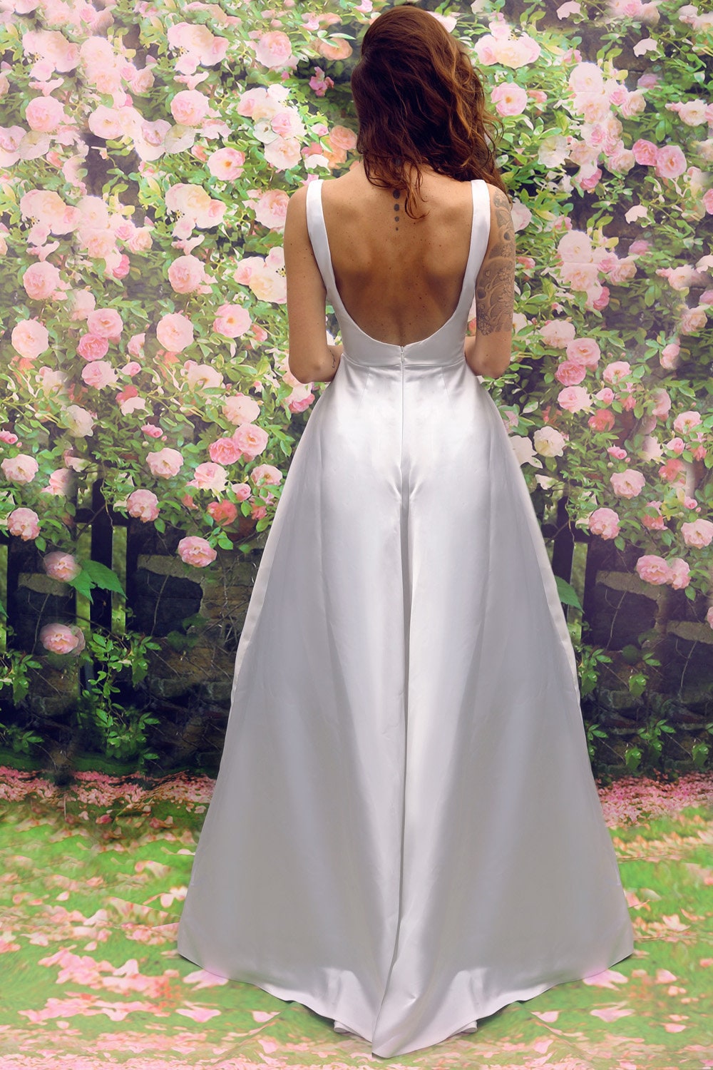 Custom Satin Wedding Jumpsuit, Modern Bridal Pantsuit, Civil Ceremony Outfit, City Hall Jumpsuit
