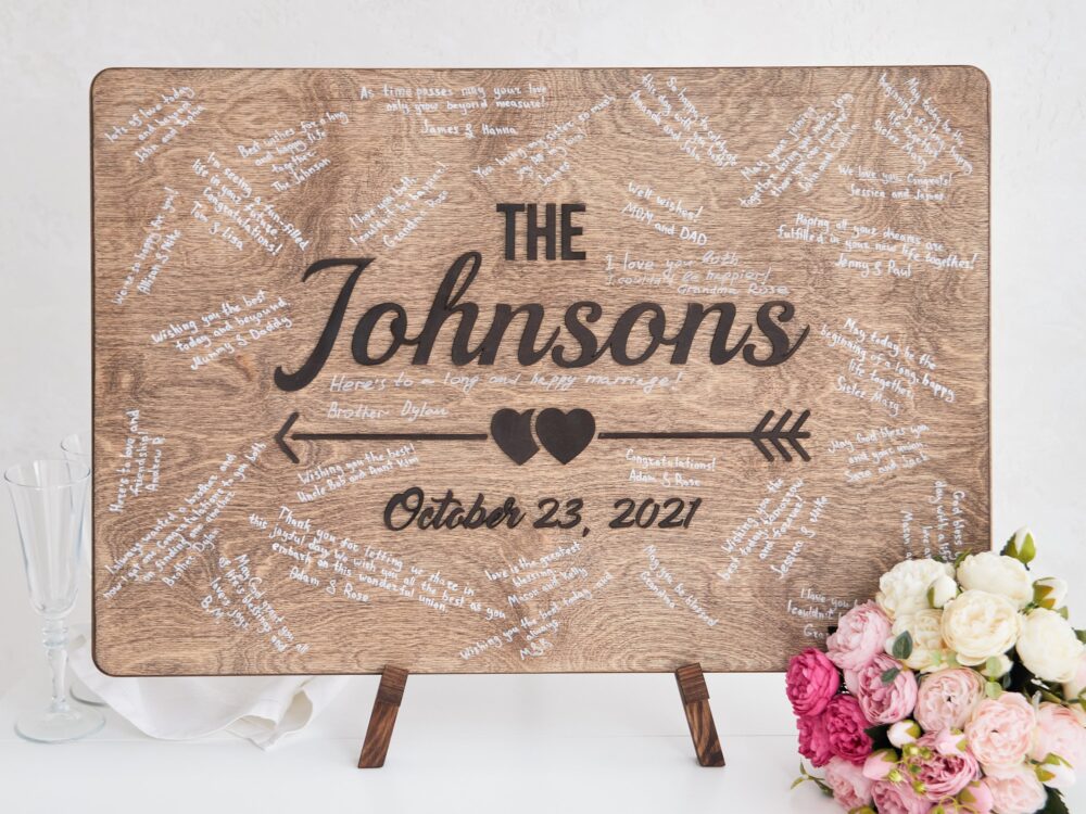 Wedding Guest Book Alternative, Alternative Board Wedding, Custom Decor, Wood Sign, Unique Book, Last Name Sign