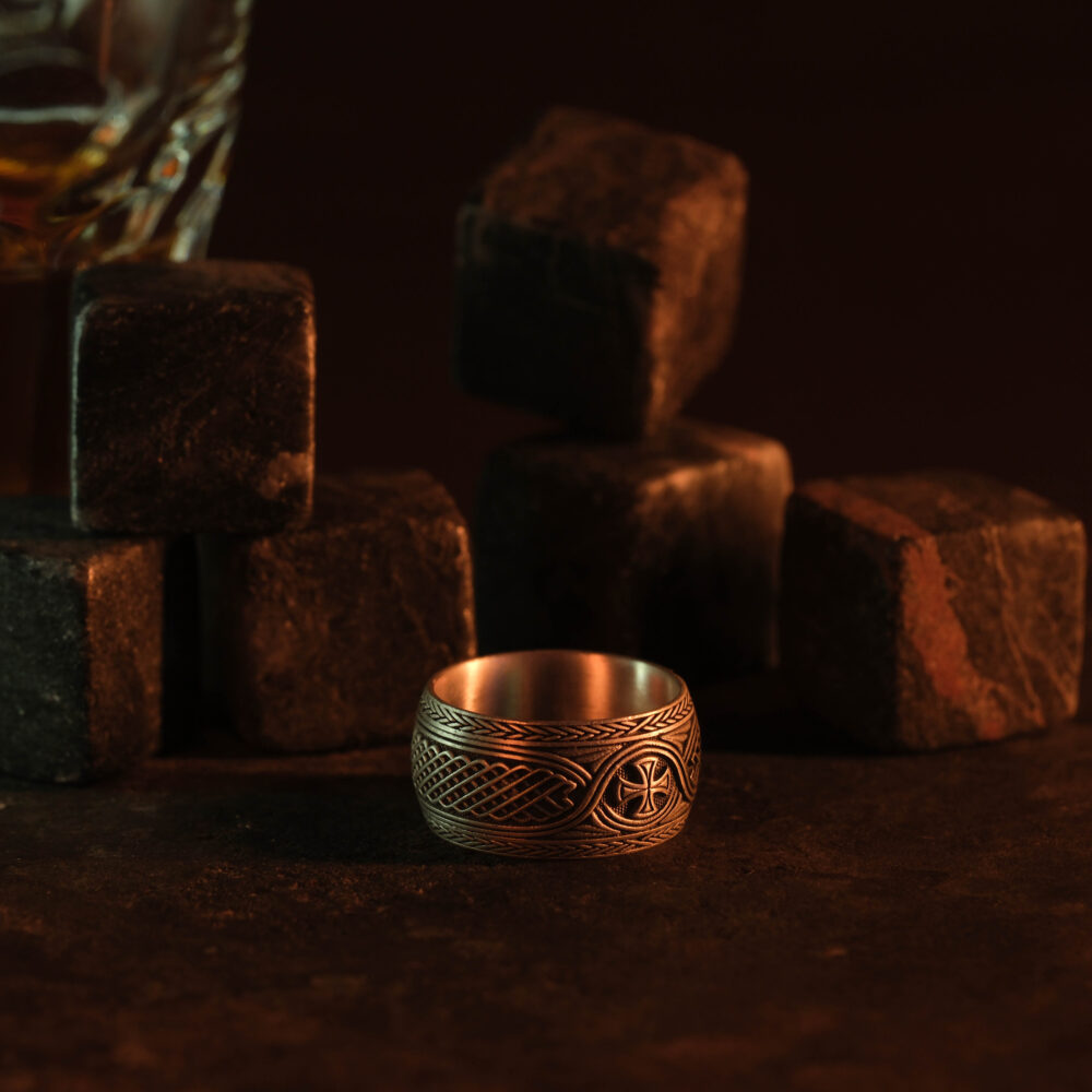 Cross Band Ring, Religious Symbol Band, Spiritual Faith Minimalist Christian Ring