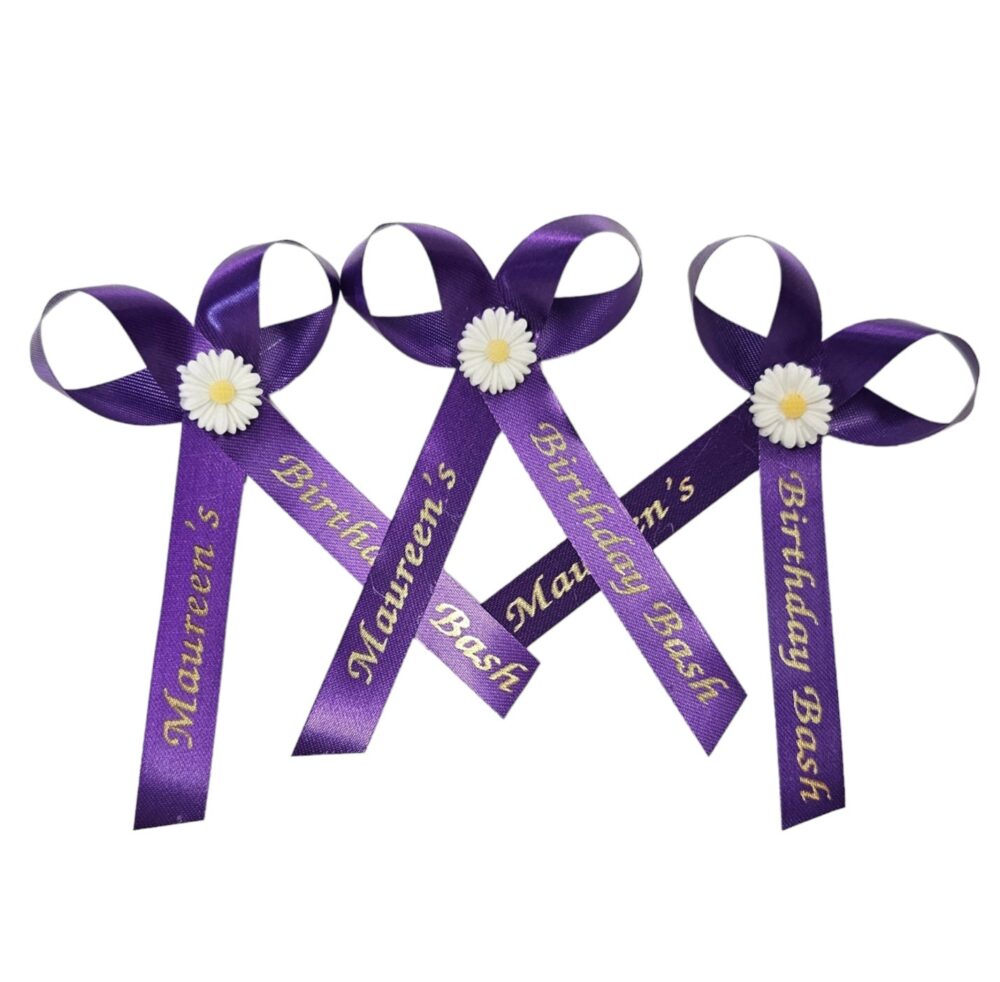Personalized Ribbons - For Wedding Bridal Shower Baby Celebration Party Favor Custom Wording Assembled For Gifts | Pack Of 25