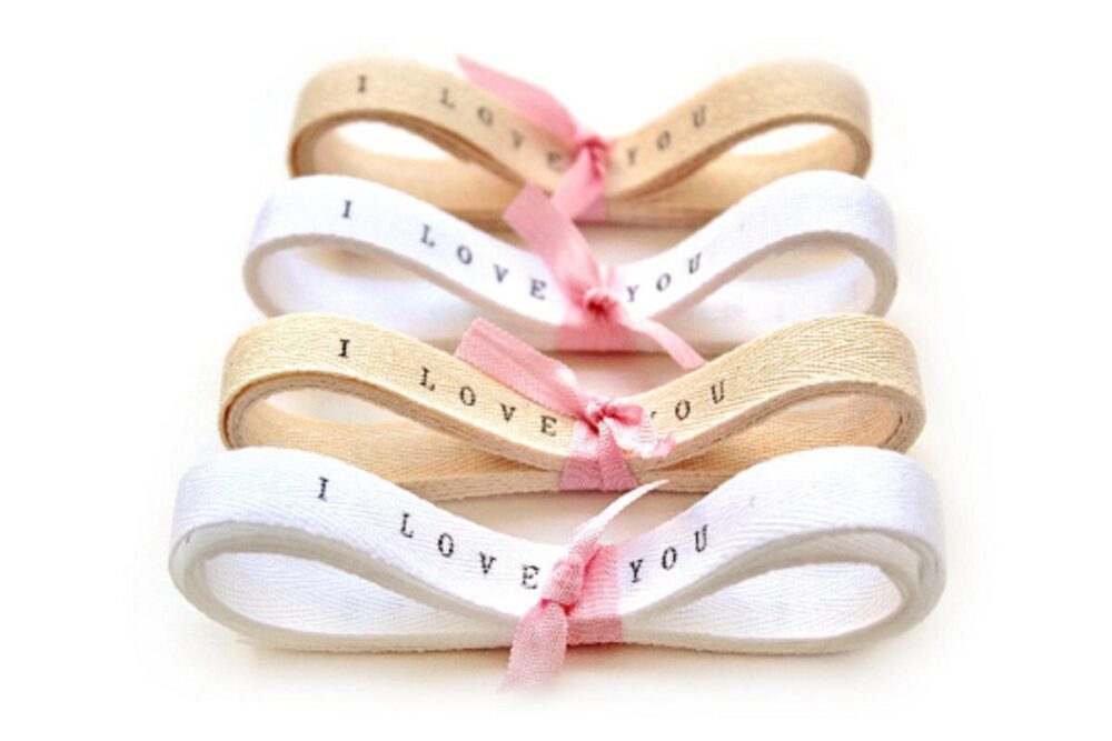 Personalized Wedding Favors Ribbon - 10 Yards/Custom, Personalised Ribbon Twill Tape I Love You Ribbon