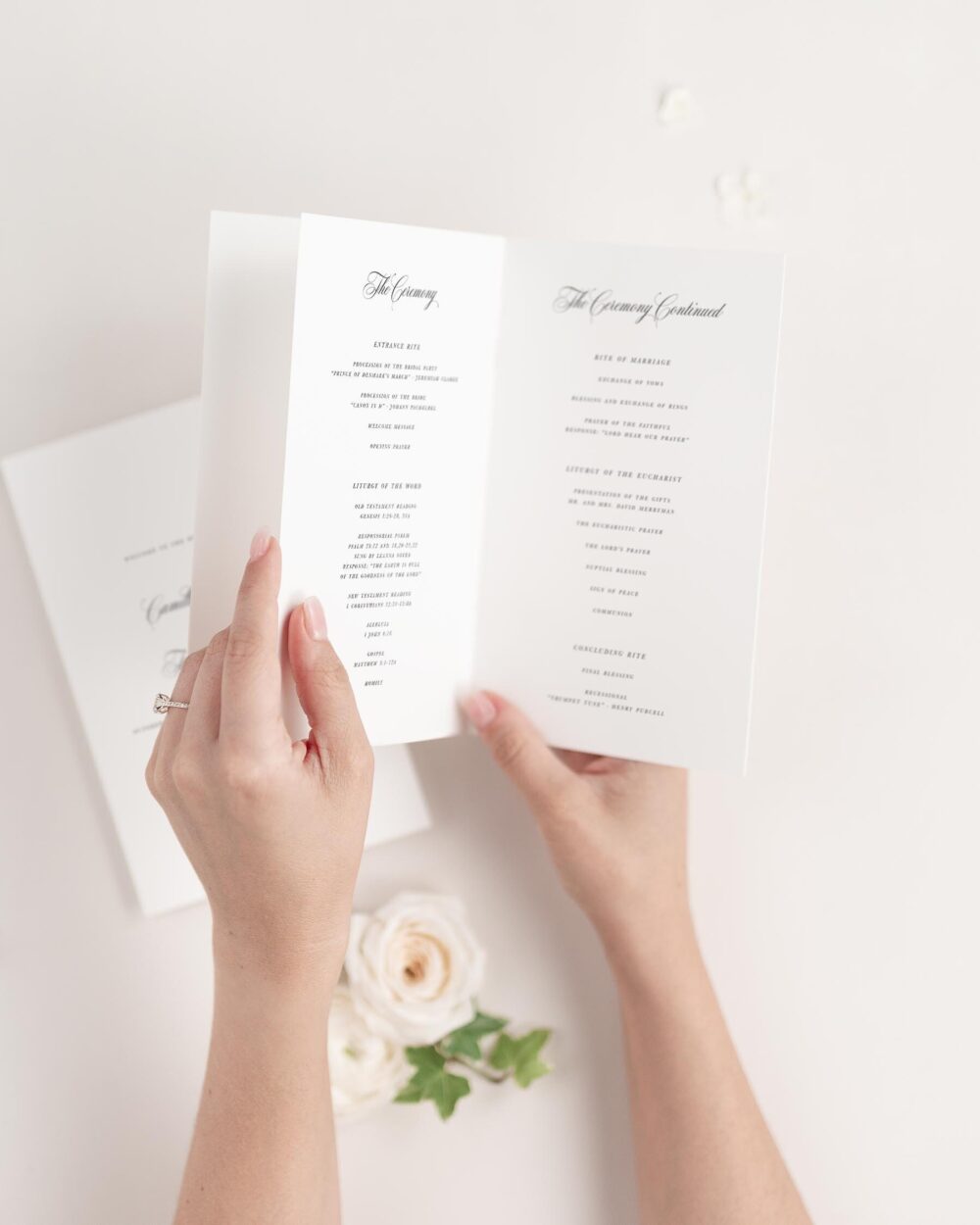Camille Wedding Programs - Deposit Ceremony Program Event Booklet Square Flat
