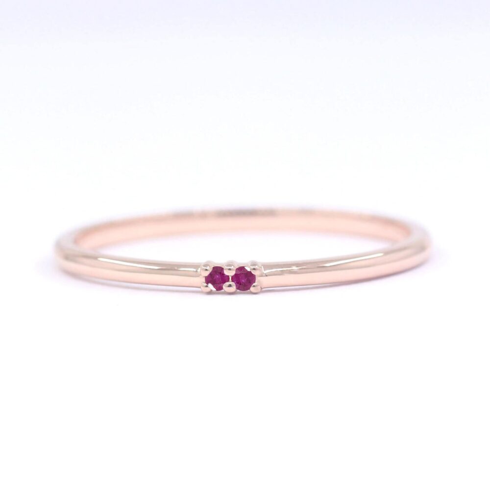 stacking Ruby Ring/1.2mm Dainty Band 14K Wedding /Engagement Bridal Contour