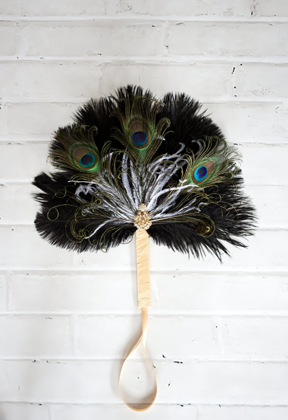 Peacock Feather Fan, Bridal Bridesmaid Ostrich Fan