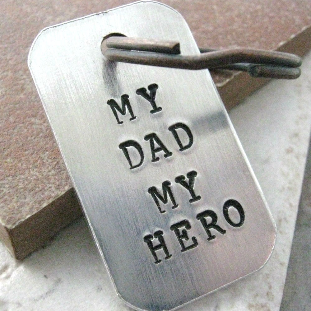 My Dad Hero Keychain, Father's Keychain, Dad's Is My Hero Fathers Day Gift, Dad Gifts, Add Optional Initial Disc