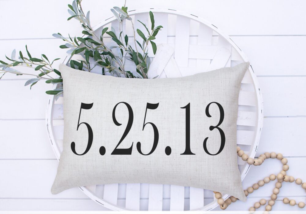 Wedding Date Gift For Couple, Date Pillow, Gift, Personalized Gift, Custom Wedding Date, Established Pillow