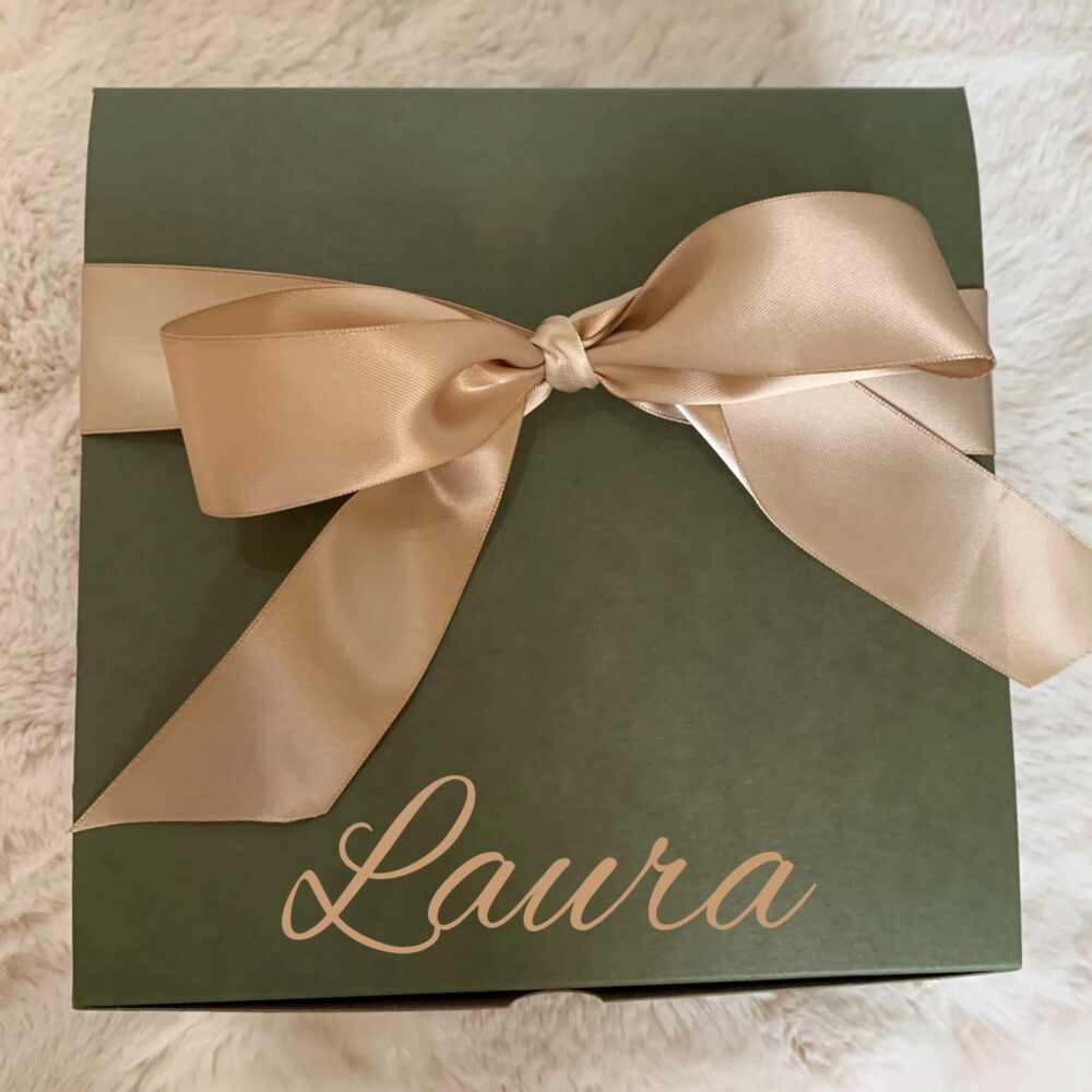 Empty Personalized Bridesmaid Proposal Box With Ribbon - Sage Green Only- Build Your Own Box- Boho Wedding Gifts | 8x8x3.5