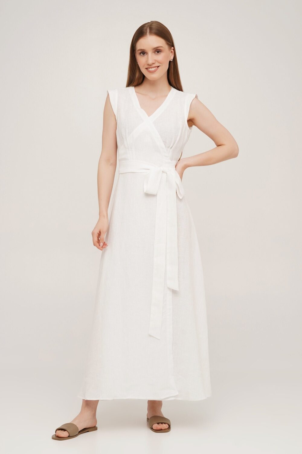 White Wrap Dress & Other Colours, Summer Maxi, Linen Dresses For Women, Boho Party, Wedding, Cocktail