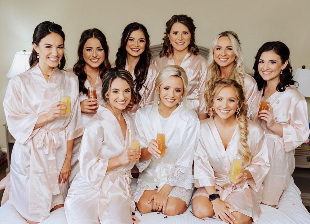 Bridesmaid Satin Robe, Wedding Day Bride & Robes, Bridal Party Gift Robes For