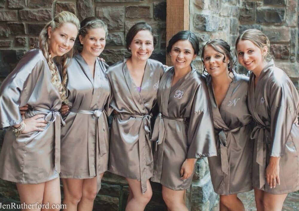Gray Bridesmaid Robe/Satin Robe/Silk Robe/Bridesmaid Robe Sets/Robe Bridesmaid/Plus Size Robe/Wedding Robes