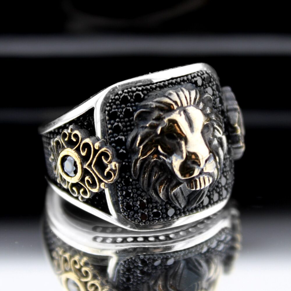 Lion Ring, Zodiac Lio, Lion Head Jewelry, Statement Men's Ring, Unique Gothic Gift For Him, Dad Ring, Handmade
