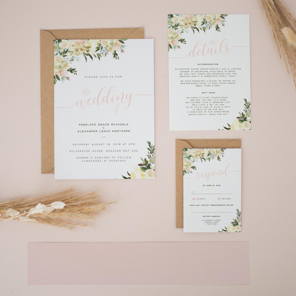 Personalised Wedding Invitation Bundle, Blush Invitation, Sets, Printable Invitations, Invite, Template #2424