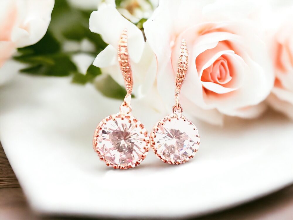 Bridal Earrings Simple Wedding Earrings Jewelry Bridesmaid Bridal Jewelry Clear Cz Aaa Stone Gift