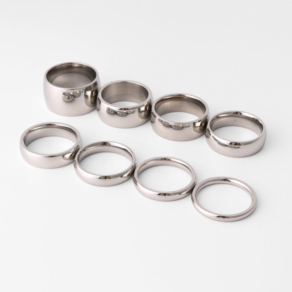 Highly Polished Rounded Stainless Steel Blank Ring Band | Rings For Engraving 2mm - 6mm Engravable Comfort Fit Bands
