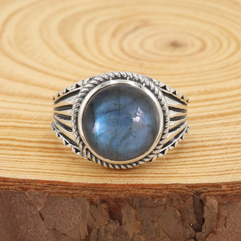 Labradorite Rings, Sterling Silver Male Gemstone Ring For Men, Birthstone Statement Ring, Handmade For Him