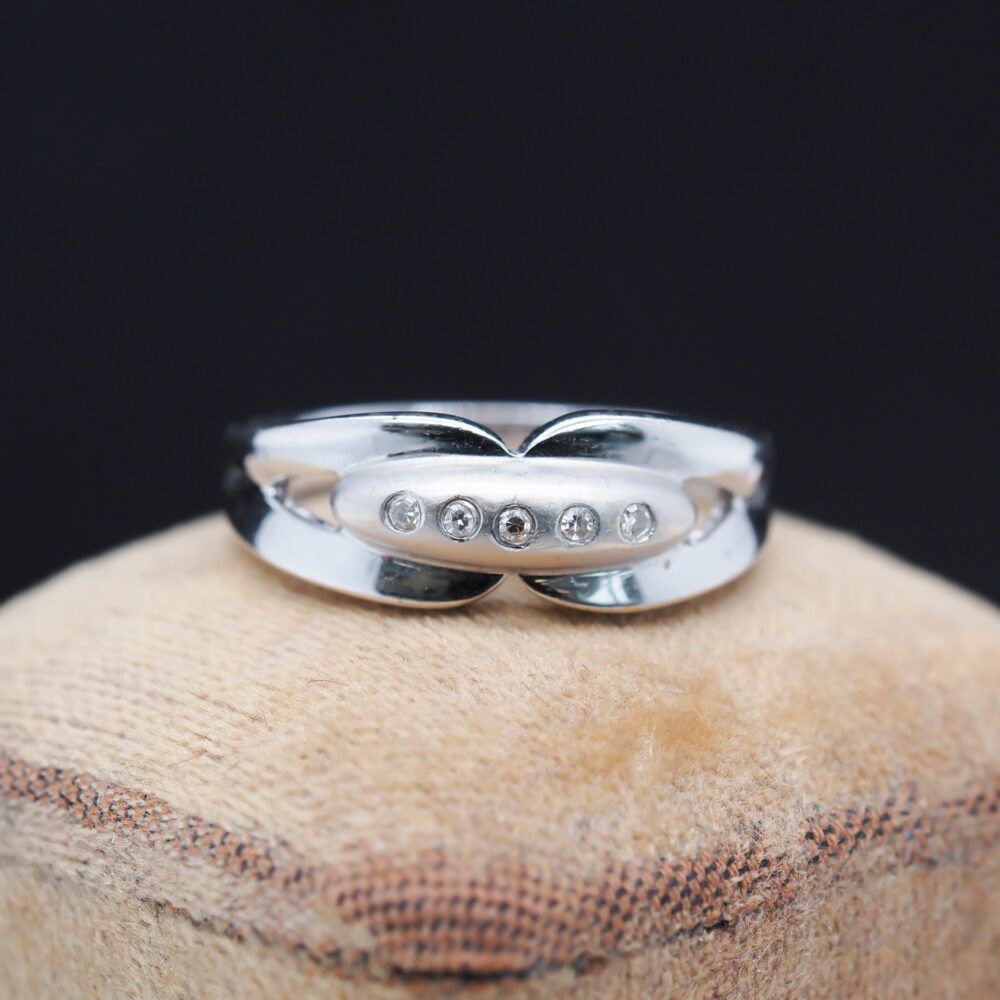 18K White Gold Diamond Wedding Band - Vhk#307