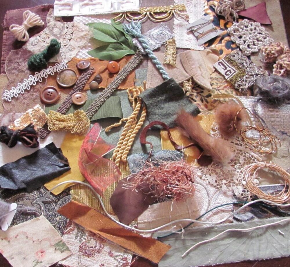 Slow Stitch Junk Journal Kit Lace Trim Textile Fabric Pieces - 80+ Different Antique Vintage Crafts Scraps Bundle Mixed Crazy Quilt