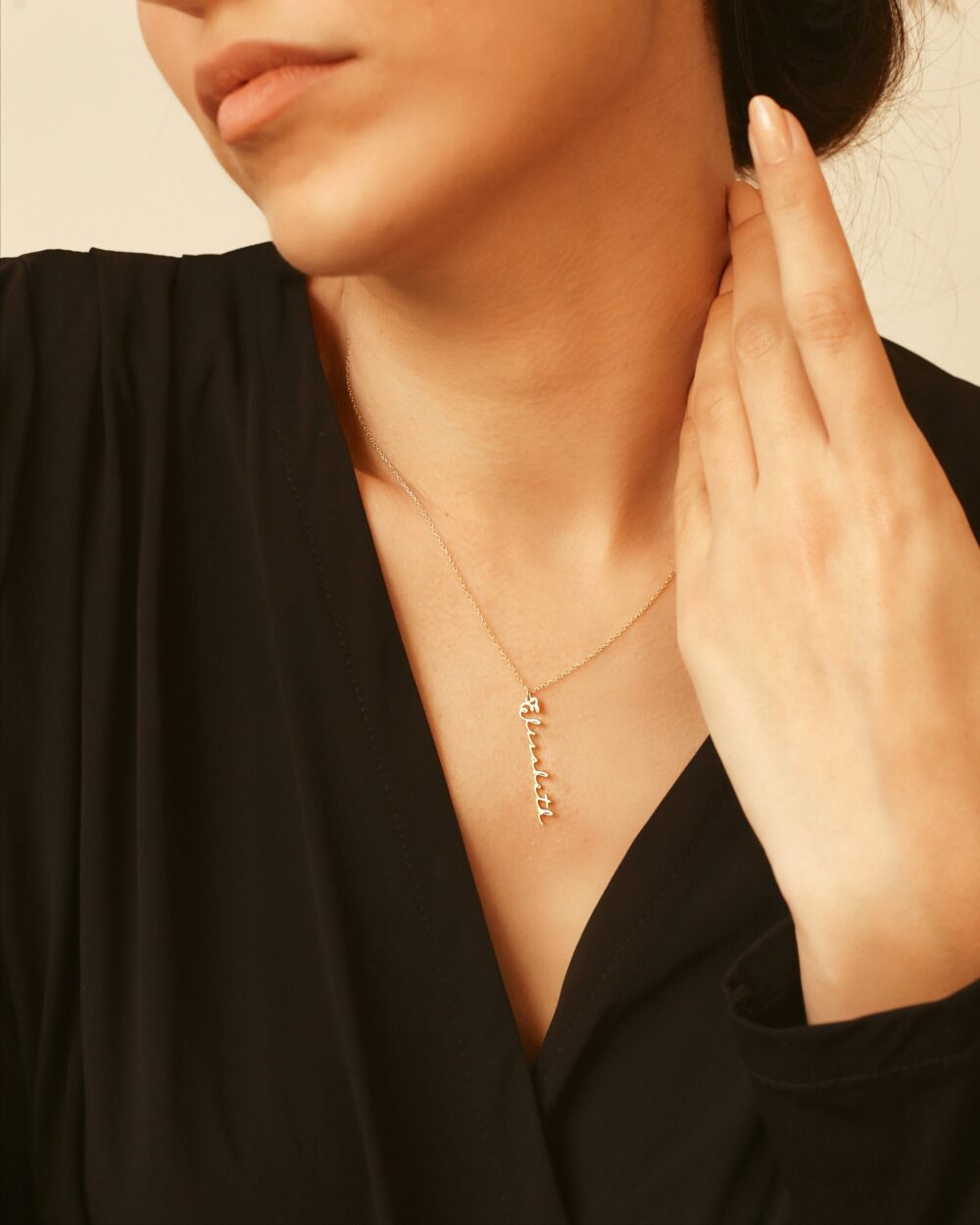 18K Gold Plated Silver Necklace, Minimalist Name Signature Handwriting Classic Christmas Jewelry Gift Necklace - Vpcs006