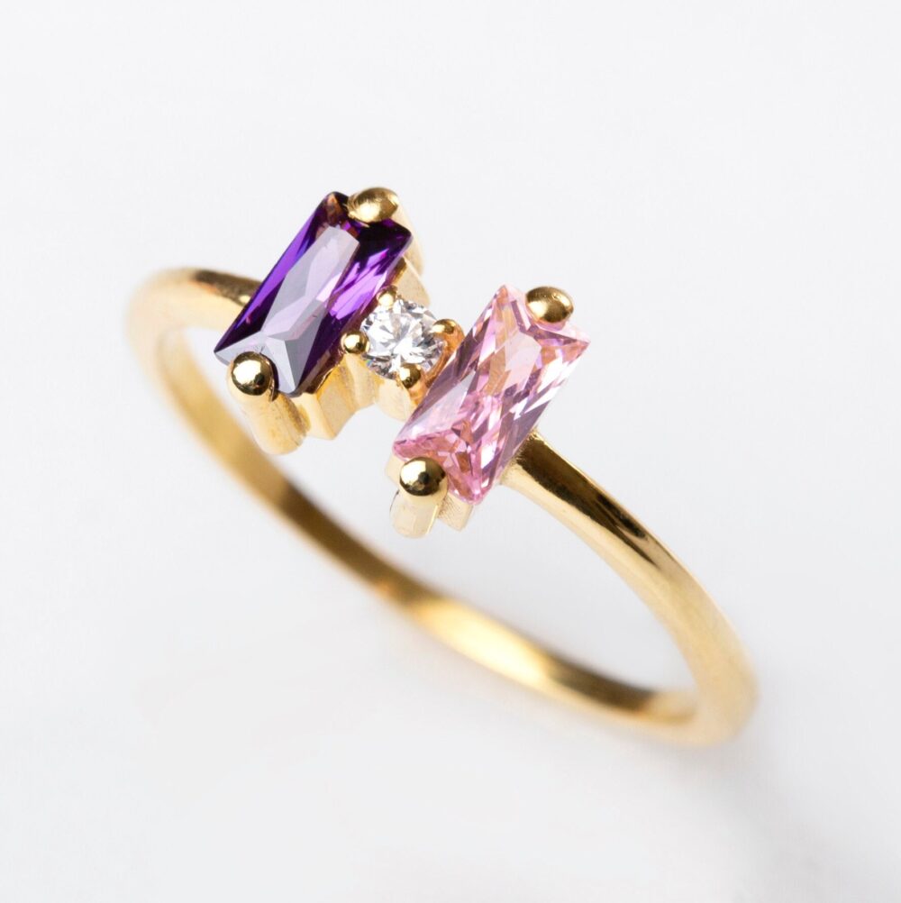 Multi Stone Family Birthstone Rings, Colorful Mother's Range Of Rings Bg42W1