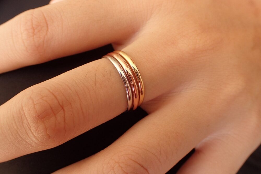 2.0mm Simple Thin Plain Wedding Band, Smooth Dainty Stackable in Stock