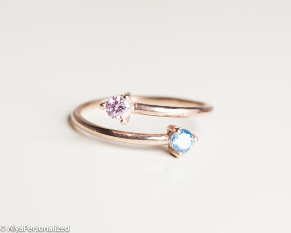 Gift For Her Personalized - Birthstone Ring Engagement Gifts Unique Sister Rings Valentines Day