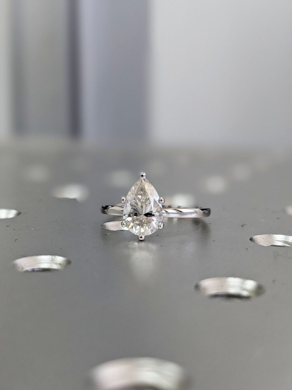 14K Solid Gold Engagement Ring /1.5Ct Pear Moissanite Wedding Ring/Moissanite Ring/stack Ring/Promise Ring/Rose Gold