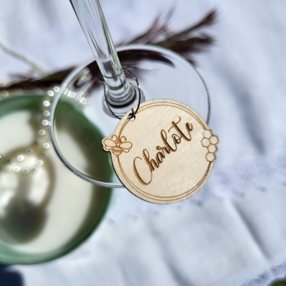 Personalized Wine Glass Charms Wedding Drink Tags Custom Name Bridal Shower Decor Party Favor Laser Cut Place Cards Stainless Steel