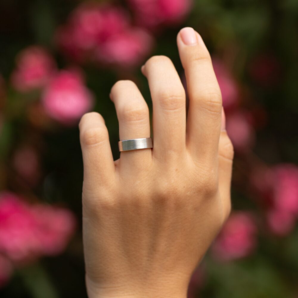 Brushed 6mm Wedding Band For Couples, Comfort Fit Him & Her Simple Classic 925 Sterling Silver in Matte Finish