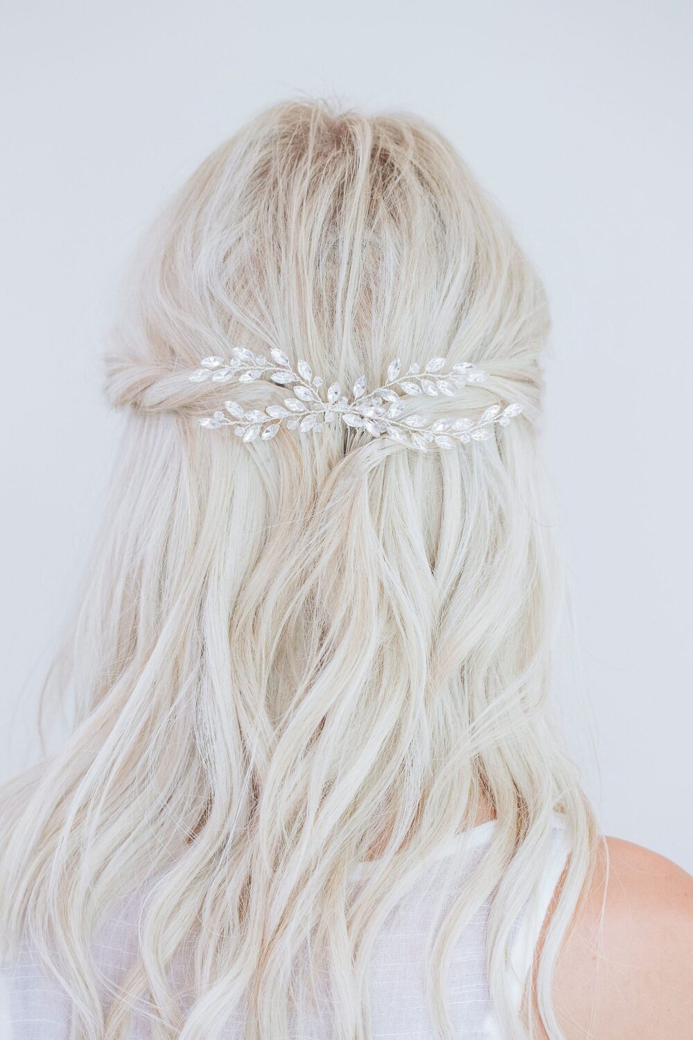 Crystal Branch Wedding Hair Comb, Rhinestone Bridal Silver Sparkly Headpiece, "Delilah"