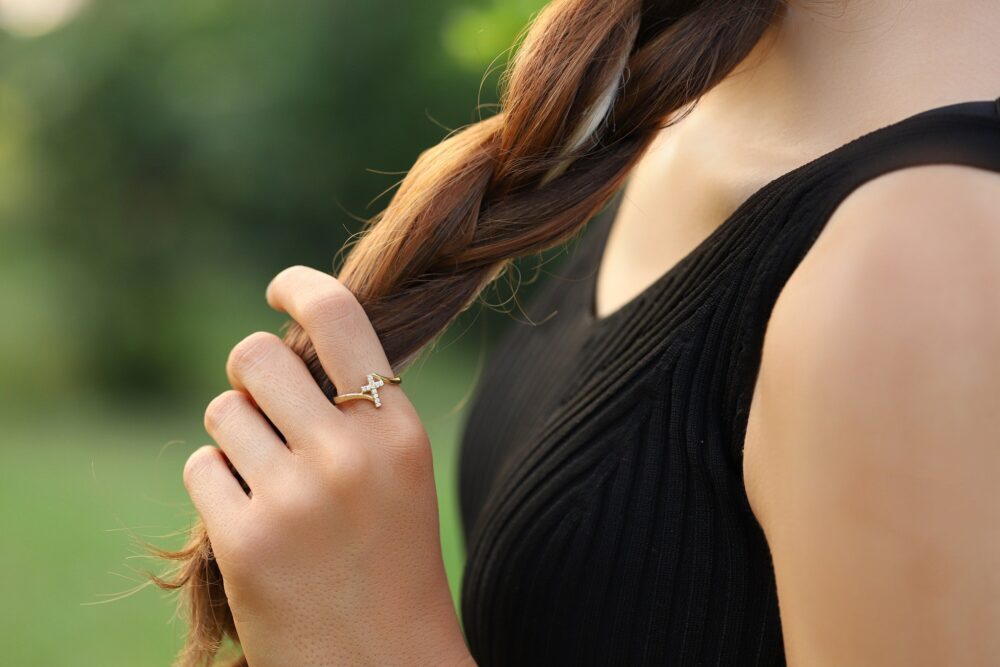 Dainty Opal Cross Religious Minimalist Ring Christian Jewelry Silver Gold Rose Filled Band For Mom Mother Wife Best Friend Mothers Day