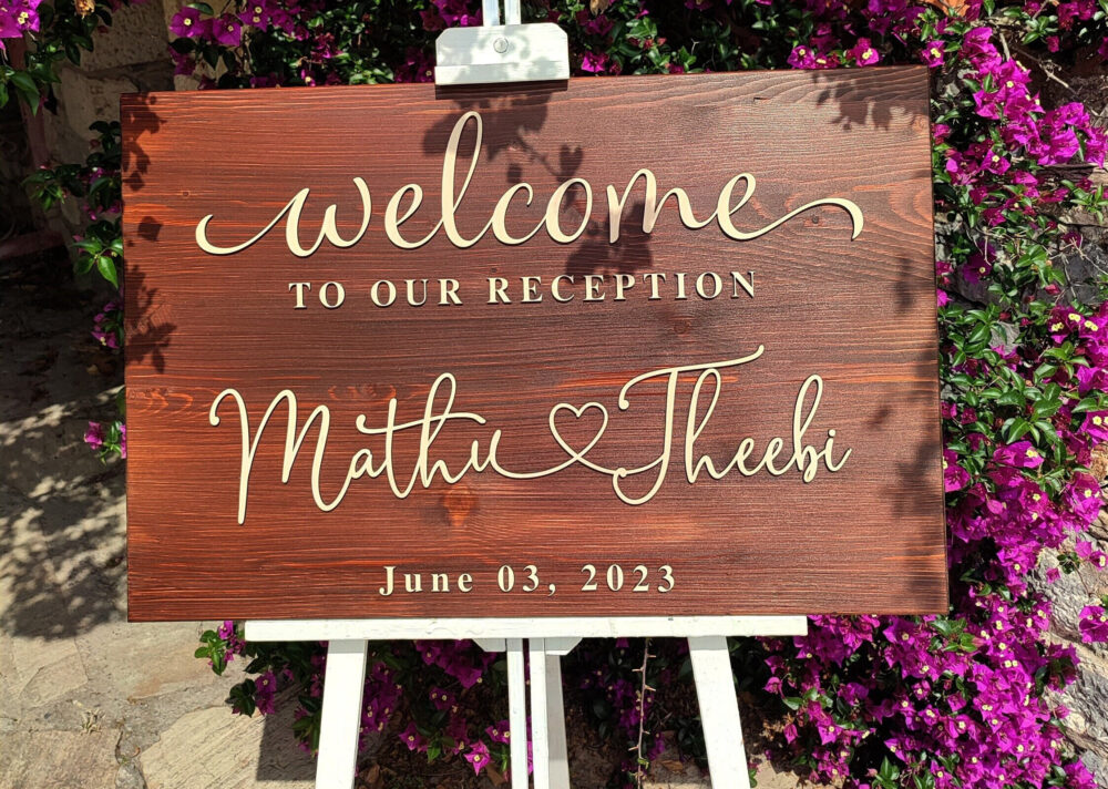 Wedding Welcome Sign, Rustic Personalized Wood 3D Custom Sign For Entrance