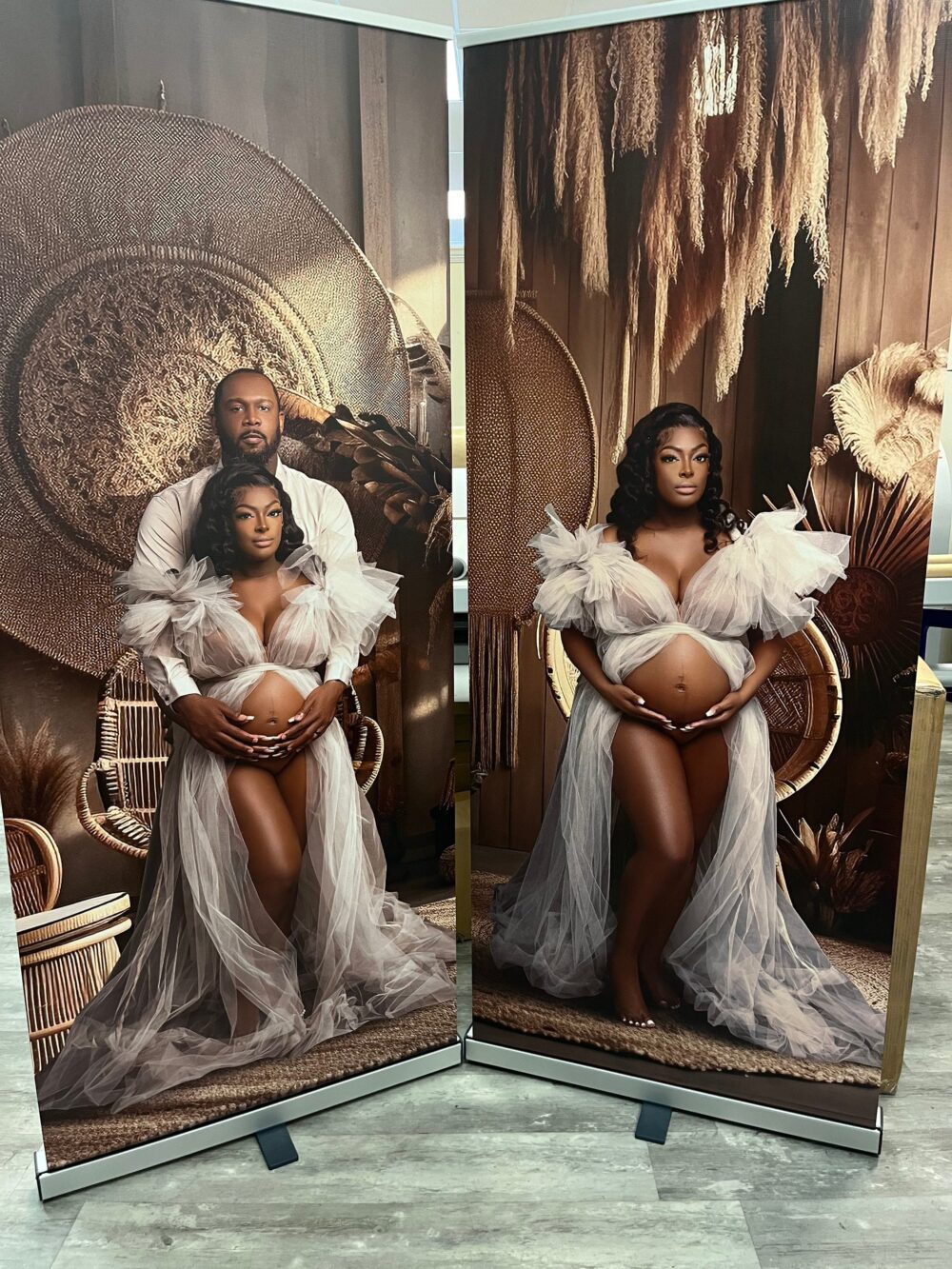 Qty 2, Custom Wedding Retractable 2 Banner Stands Included, Stand, Baby Shower Picture Stand