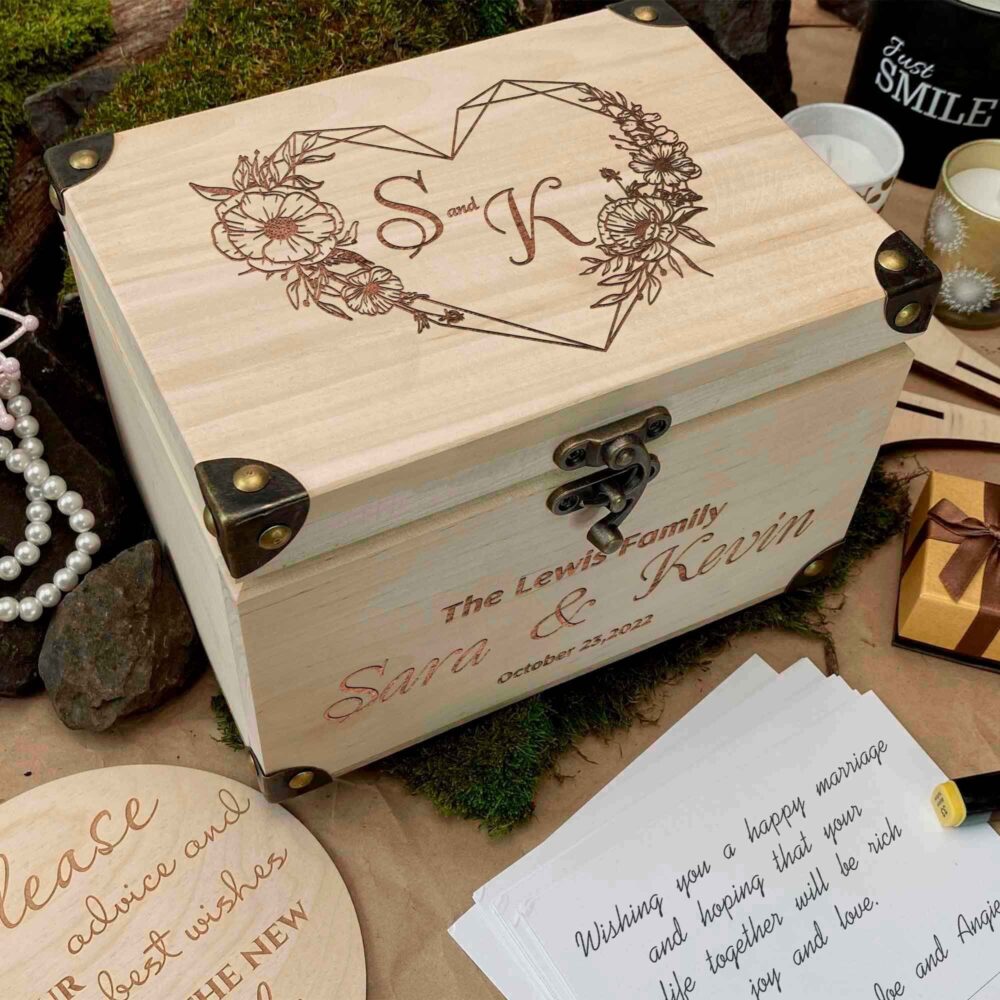 Wooden Box Wedding Guest Book Alternative, Rustic Style Wedding Guest Book Alternative, Advice Box With Lock, 5Х7